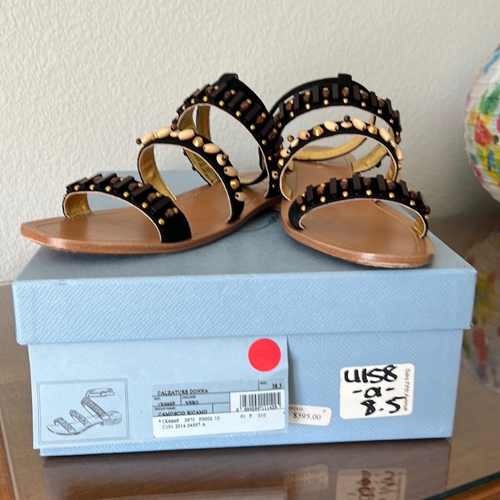 Prada/black/tan/sandal